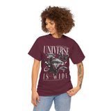 Universe Is Wide Graphic Unisex Heavy Cotton Tee Cosmic Galaxy Butterfly Space Streetwear T Shirt