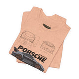 Ultra Sleek Performance Sports Coupe Blueprint Art Unisex Heavy Cotton Tee for Car Lovers and Streetwear Fans