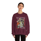 My Heart Is Beating Floral Anatomy Collage Unisex Heavy Blend Crewneck Sweatshirt Vintage Abstract Graphic Bold Artistic Streetwear Pullover