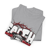 Faith Over Fear Jesus Crown Of Thorns Unisex Heavy Cotton Tee Christian Graphic Bold Religious Streetwear Motivational Bible Verse T Shirt