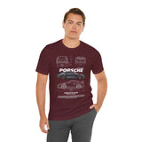 Ultra Sleek Performance Sports Coupe Blueprint Art Unisex Heavy Cotton Tee for Car Lovers and Streetwear Fans