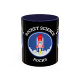 Rocket Science Rocks Accent Coffee Mug 11oz 15oz Space Lover Science Gift Black White Two Tone Ceramic Cup