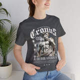 Cronus The Dark Sovereign Unisex Jersey Short Sleeve Tee Greek Mythology Statue Graphic Streetwear Gothic Bold Artistic Fashion T Shirt