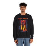 The Silent Stalker Unisex Sweatshirt Retro Horror Pullover Halloween Streetwear Cozy Fall Apparel for Spooky Nights and Fearless Style Lovers