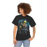 Urban Warrior Samurai Unisex Heavy Cotton Tee Fierce Armored Fighter Design Blue Warrior Energy Bold Strength Streetwear For Courageous Hustlers And Urban Legends