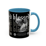 Blessed Angel Statue Graphic Accent Coffee Mug 11oz 15oz Gothic Streetwear Aesthetic Spiritual Artistic Ceramic Drinkware