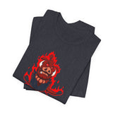 Akuma Matata Graphic T Shirt Fiery Demon Anime Style Streetwear Unisex Oversized Aesthetic Statement Tee