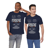 Porsche 911 GT3 RS Technical Blueprint Inspired Illustrated Racing Car Graphic T Shirt High Performance Motorsport Engineering Streetwear Unisex Heavy Cotton Tee Gift For Car Enthusiasts
