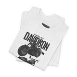 Harley Davidson Fat Bob Inspired Cruiser Motorcycle Graphic Unisex Heavy Cotton Tee Premium Biker Streetwear T Shirt for Riders Enthusiasts Everyday Wear