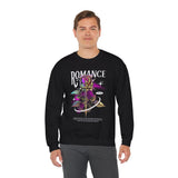 Romance Rose Unisex Heavy Blend Crewneck Sweatshirt Graphic Pullover Black Gothic Aesthetic Love Inspired Streetwear Fashion Artistic Outfit