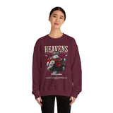 Heavens Hallucinations Crewneck Comfortable Unisex Heavy Blend Sweatshirt Artistic Streetwear Bold Floral Graphic Design for Self Expression Perfect Gift for Friends Birthdays Cozy Days