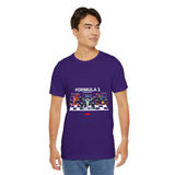 Formula 1 High Performance Triple Racing Machines Unisex Heavy Cotton Tee Dynamic Motorsport Inspired Streetwear Graphic Shirt for Speed Lovers and Premium Casual Style