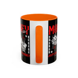 Money Ambition Accent Coffee Mug 11oz 15oz Black Ceramic Cup with Bold Red Typography and Cash Stack Design for Entrepreneurs and Hustlers