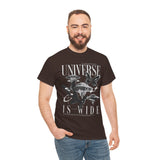 Universe Is Wide Graphic Unisex Heavy Cotton Tee Cosmic Galaxy Butterfly Space Streetwear T Shirt