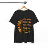 Ho’oponopono Sunflower Unisex T Shirt Healing Affirmation Tee Spiritual Gratitude Mindfulness Inspired Positive Energy Heavy Cotton Graphic Top