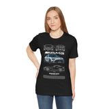 Mercedez Benz AGM Aggressive Silver Widebody Supercar Blueprint Unisex Heavy Cotton Tee Performance Street Machine Graphic Shirt For Car Lovers And Gearheads