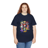 Chaos Clown Crew Unisex Heavy Cotton Tee Vibrant Horror Art Streetwear Design For Bold Confidence, Fearless Energy, And Dark Humor Lovers