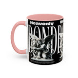 Heavenly Bond Accent Coffee Mug 11oz 15oz Angel And Lion Statue Spiritual Artistic Graphic Ceramic Cup Bold Motivational Streetwear Inspired Fashion Drinkware