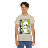 Unisex Not Alone Alien T Shirt Cartoon UFO Graphic Tee Extraterrestrial Sci Fi Space Themed Paranormal Conspiracy Inspired Streetwear Top