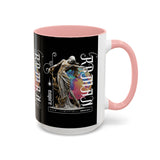 Sculptural Future Statue Art Accent Coffee Mug 11oz 15oz Greek Goddess Cosmic Abstract Splash Bold Artistic Streetwear Ceramic Cup