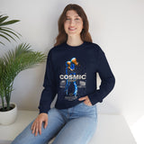 Cosmic Catalyst Unisex Heavy Blend Crewneck Sweatshirt Futuristic Sci Fi Space Astronaut Graphic Pullover Cyberpunk Streetwear Bold Galaxy Design Alpha Mindset Fashion