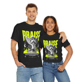 Praise Angel Statue Graphic Unisex Heavy Cotton Tee Spiritual Gothic Streetwear T-Shirt