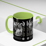 Blessed Angel Statue Graphic Accent Coffee Mug 11oz 15oz Gothic Streetwear Aesthetic Spiritual Artistic Ceramic Drinkware
