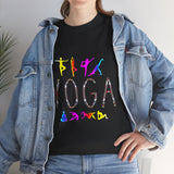 Yoga Graphic Unisex T Shirt Colorful Pose Typography Tee Spiritual Mindfulness Meditation Fitness Lifestyle Heavy Cotton Top for Men and Women