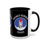 Rocket Science Rocks Accent Coffee Mug 11oz 15oz Space Lover Science Gift Black White Two Tone Ceramic Cup