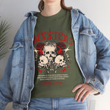 Monsters Skull Guardians Gothic Horror Unisex Heavy Cotton Tee Dark Graphic Halloween Streetwear Bold Vintage Skull T Shirt