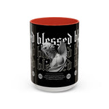 Blessed Angel Statue Graphic Accent Coffee Mug 11oz 15oz Gothic Streetwear Aesthetic Spiritual Artistic Ceramic Drinkware