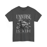 Universe Is Wide Graphic Unisex Heavy Cotton Tee Cosmic Galaxy Butterfly Space Streetwear T Shirt