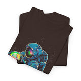 Galactic Dream Astronaut Neon Art Unisex Heavy Cotton Tee Bold Cosmic Streetwear Graphic T Shirt Vibrant Space Design Comfortable Classic Fit Everyday Wear Perfect Gift for Sci Fi Lovers and Creative Minds