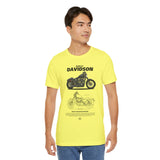 Harley Davidson Sportster Inspired Cruiser Motorcycle Blueprint Graphic Unisex Heavy Cotton Tee Premium Biker Streetwear T Shirt for Riders Enthusiasts Everyday Wear