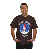 Rocket Science Rocks Unisex Heavy Cotton Tee Space Exploration T Shirt Astronomy STEM Education Science Lover Gift Astronaut Geek Nerd Graphic Top
