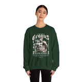 Cronus The Dark Sovereign Unisex Heavy Blend Crewneck Sweatshirt Greek Mythology Statue Graphic Gothic Streetwear Bold Artistic Pullover