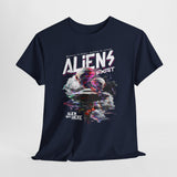 Aliens Exist UFO Graphic Unisex Heavy Cotton Tee Sci Fi Streetwear T Shirt Extraterrestrial Space Alien Design