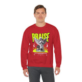 Praise Angel Statue Graphic Unisex Heavy Blend Crewneck Sweatshirt Gothic Spiritual Streetwear Pullover