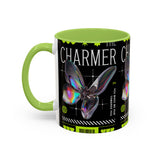 The Charmer Butterfly Accent Coffee Mug 11oz 15oz Black Two Tone Ceramic Cup Aesthetic Iridescent Butterfly Design Gift for Coffee Lovers