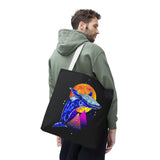 Ballena Cosmic Whale Art Eco Tote Bag Vibrant Geometric Ocean Design Durable Canvas Reusable Shopping Bag Premium Artistic Streetwear Accessory Perfect Gift for Nature Lovers Dreamers and Creative Thinkers