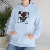 Be Your Self Rose Hoodie Comfortable Unisex Sweatshirt Motivational Streetwear Bold Floral Empowerment Design for Self Love Perfect Gift for Friends Birthdays Cozy Days Casual Wear