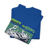 Money Power Unisex Heavy Cotton Tee Bold Dollar Stack Graphic Neon Green Streetwear Aesthetic Hustle Mindset Motivational T Shirt