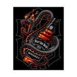 Inferno Spirit Fiery Dragon Whiskey Bottle Matte Vertical Poster Bold Bar Wall Art Gothic Biker Decor Streetwear Aesthetic Tattoo Flame Design Symbol of Rebellion Passion and Energy