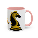 Tate Knight Logo Accent Coffee Mug 11oz 15oz Gold Foil Chess Horse Design Motivational Hustler Ceramic Cup Bold Luxury Inspired Streetwear Gift Drinkware