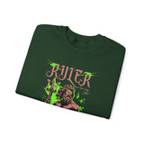 Ruler of the Sea Poseidon Unisex Heavy Blend Crewneck Sweatshirt Greek Mythology Statue Graphic Gothic Streetwear Bold Artistic Pullover