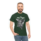 Fly High Angel Design Unisex Heavy Cotton Tee Streetwear Graphic T Shirt Spiritual Guardian Winged Warrior Style