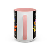 Blooms Person Accent Coffee Mug 11oz 15oz Abstract Floral Head Artistic Colorful Modern Creative Design Black White Ceramic Tea Cup Streetwear Inspired Artistic Fashion Drinkware