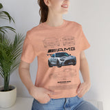 Aggressive Silver Widebody Supercar Blueprint Unisex Heavy Cotton Tee Performance Street Machine Graphic Shirt For Car Lovers And Gearheads