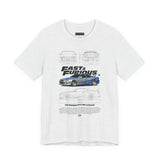 Silver Blue Street Racing Artwork Unisex Heavy Cotton Tee High Performance Inspired Graphic Shirt For Car Lovers And Urban Streetwear Fans