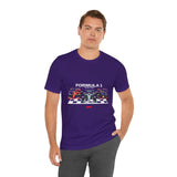 Formula 1 High Performance Triple Racing Machines Unisex Heavy Cotton Tee Dynamic Motorsport Inspired Streetwear Graphic Shirt for Speed Lovers and Premium Casual Style
